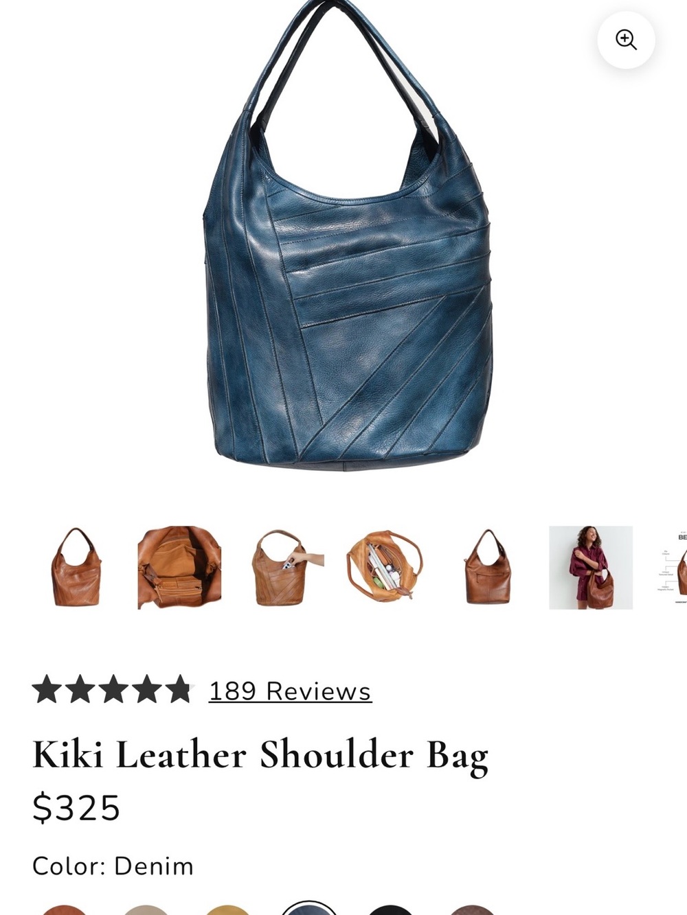 Latico Leathers Kiki Shoulder Bag in Denim NWT - Picture 6 of 6
